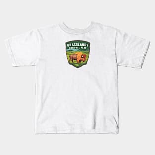 Grasslands National Park Bison Emblem Kids T-Shirt